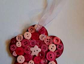 Freecycle Button mosaic ornament