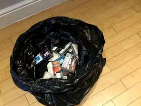 Freecycle Bin bag full of music cassette tapes