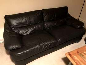 Freecycle Black faux leather sofa