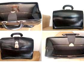 Freecycle Vintage Black Leather Briefcase