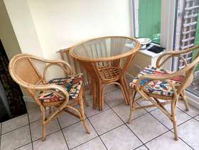 Freecycle 2 conservatory chairs and table