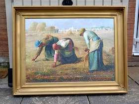 Freecycle 'The Gleaners' canvas print in gold effect Vintage frame with ...