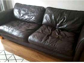 Freecycle Dark brown leather sofa