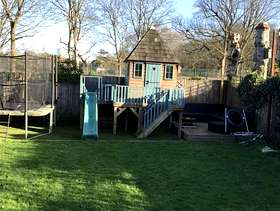 Freecycle Children’s wooden playhouse and slide