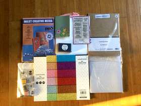 Freecycle Selection of craft paper,stickers and ink pad