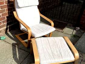 Freecycle IKEA chair and footstool