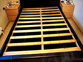 Freecycle Double bed frame with under bed storage.