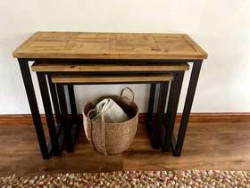 Freecycle Set of large console tables metal/ wood