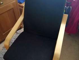 Freecycle Two ikea chairs with black cushions