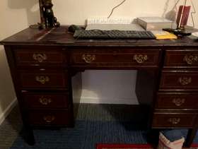Freecycle Dark solid wood desk/dressing table