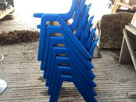Freecycle Blue plastic stacking chairs