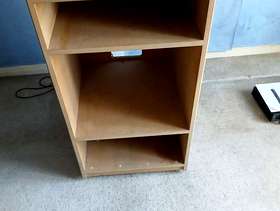Freecycle Wooden shelf unit on castors