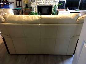 Freecycle Italian leather sofa, two seater, cream.