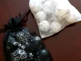 Freecycle 12 Black Shatterproof Xmas Tree Baubles