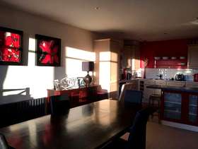 Freecycle Dining table zinc top antique finish on mahogany base