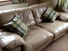 Freecycle 3 seater, leather sofa bed