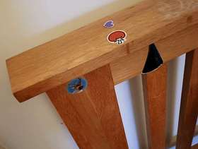 Freecycle Wooden bedframe (Double size, Oak) - needs work