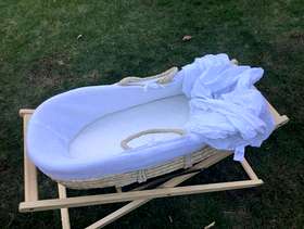 Freecycle Moses basket, Chicco baby chair, 2 packs of nappies