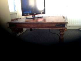 Freecycle Large dark wood coffee table