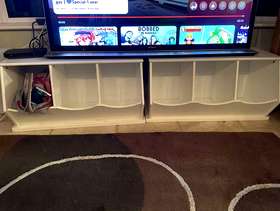 Freecycle White wooden open storage units x2