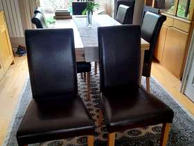 Freecycle High back leather dining chairs
