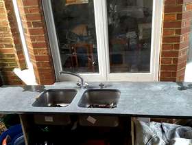 Freecycle Granite worktop with kitchen sink and tap
