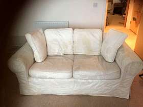 Freecycle Cream fabric sofa