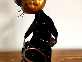 Freecycle Bronze cat wine holder REDUCED !!