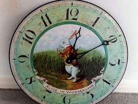 Freecycle Alice. In. Wonderland. Wall. Clock