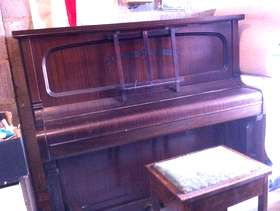 Freecycle Upright rosewood piano with stool