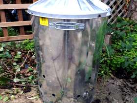 Freecycle Galvanised garden incinerator bin, brand new, never used