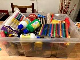 Freecycle Paints, brushes, pens, plasticine