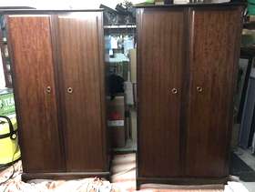 Freecycle Matching pair mahogany “stag” wardrobe s
