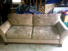 Freecycle Clean microfiber beige couch
