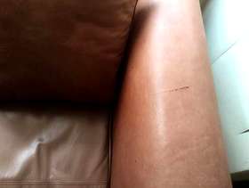 Freecycle Large Brown Leather Sofa