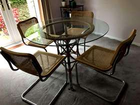 Freecycle Circular glass top table and 4 chairs