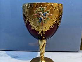 Freecycle Red Venetian glass large goblet