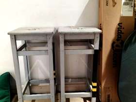 Freecycle Two wooden hand painted tall stools