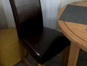 Freecycle Leather high back dinning chairs