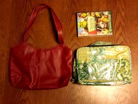 Freecycle Red Handbag and an overnight/makeup bag