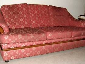 Freecycle SETTEE, Sofa, 3-seater, good condition with wood trim.
