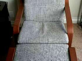 Freecycle Ikea armchair with footstool