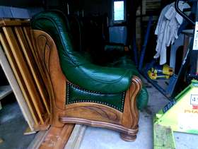 Freecycle Green leather 3 seater
