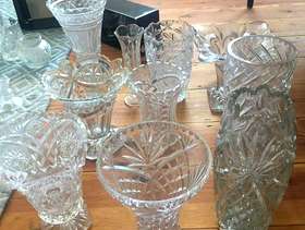 Freecycle Vintage cut glass bowls, vases etc
