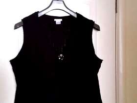 Freecycle Black Acrylic Knitted Sleeveless Top