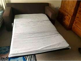 Freecycle Sofa bed in chocolate colour fabric