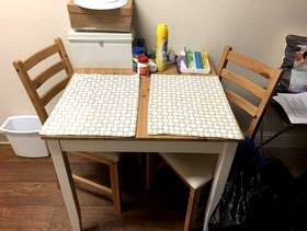 Freecycle Small dining table and two chairs.