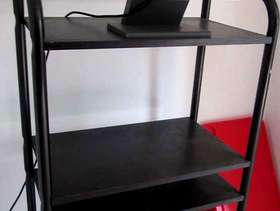 Freecycle Black metal shelving on wheels