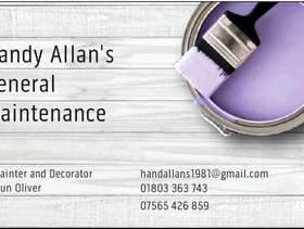 Freecycle Handy Allan's General Maintenance and painter and decorator