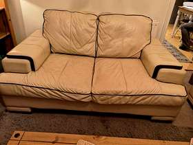 Freecycle 2 cream leather 2 seater sofas